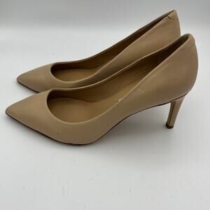 Diane VonFurstenberg Women's Beige Leather Pumps Size 6 1/2